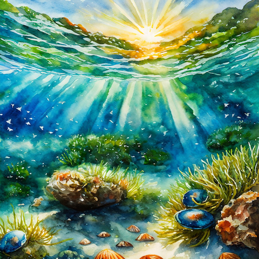 Shallow water environment with seagrasses and clams/mussels Shallow water environment with seagrasses and clams/mussels