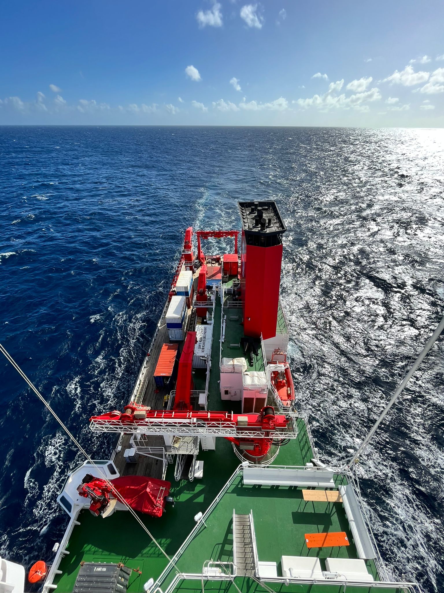 On deck of FS Sonne. 