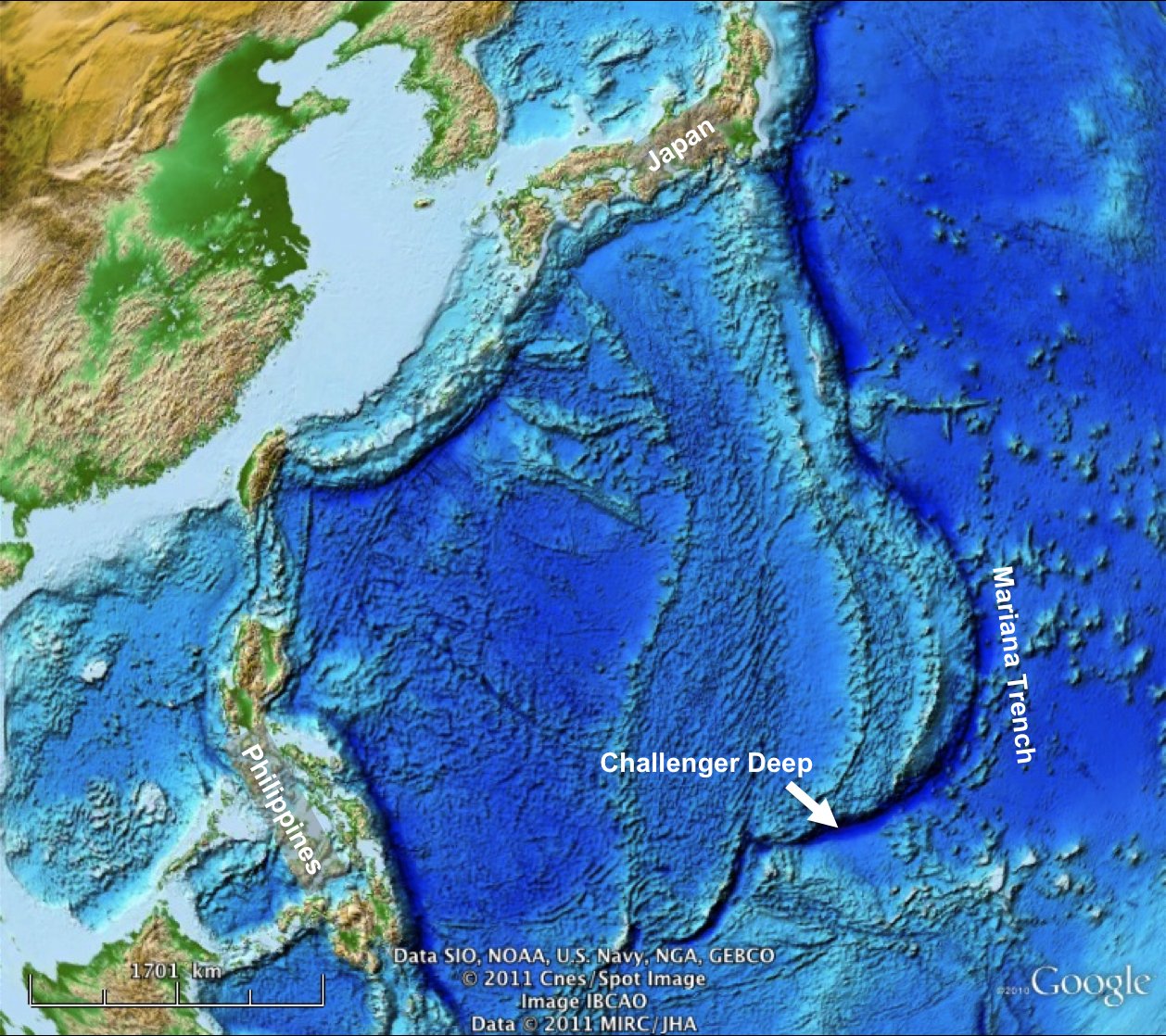 deep ocean trenches map