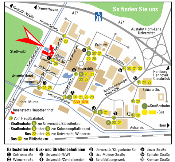 Map of the MPIMM location Map of the MPIMM location