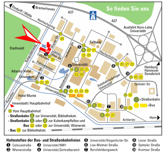 Map of the MPIMM location