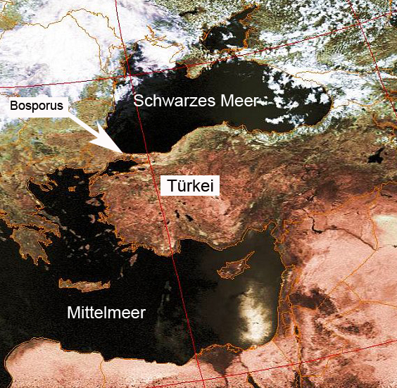 Satellitenbild vom Schwarzen Meer