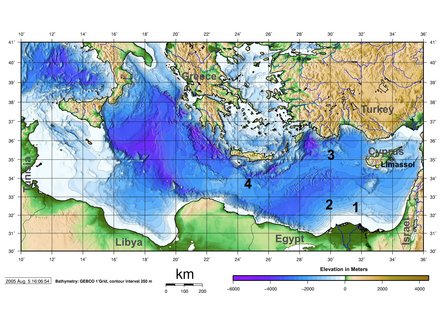 Map of the Mediterranean Sea