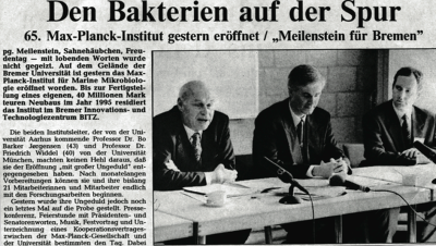 Foundation of the Max Planck Institute for Marine Microbiology 25 years ago Foundation of the Max Planck Institute for Marine Microbiology 25 years ago
