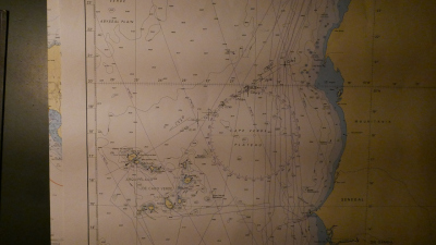 Eine Seekarte mit den Forschungsstationen der Expedition POS 531. 