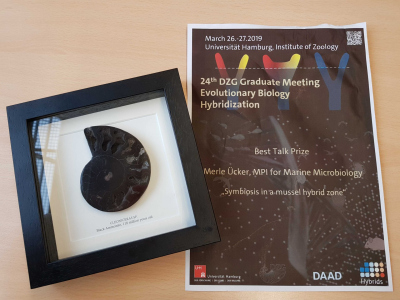 Best Talk Prize at the 24th Graduate Meeting on Evolutionary Biology of the German Zoological Society Best Talk Prize at the 24th Graduate Meeting on Evolutionary Biology of the German Zoological Society