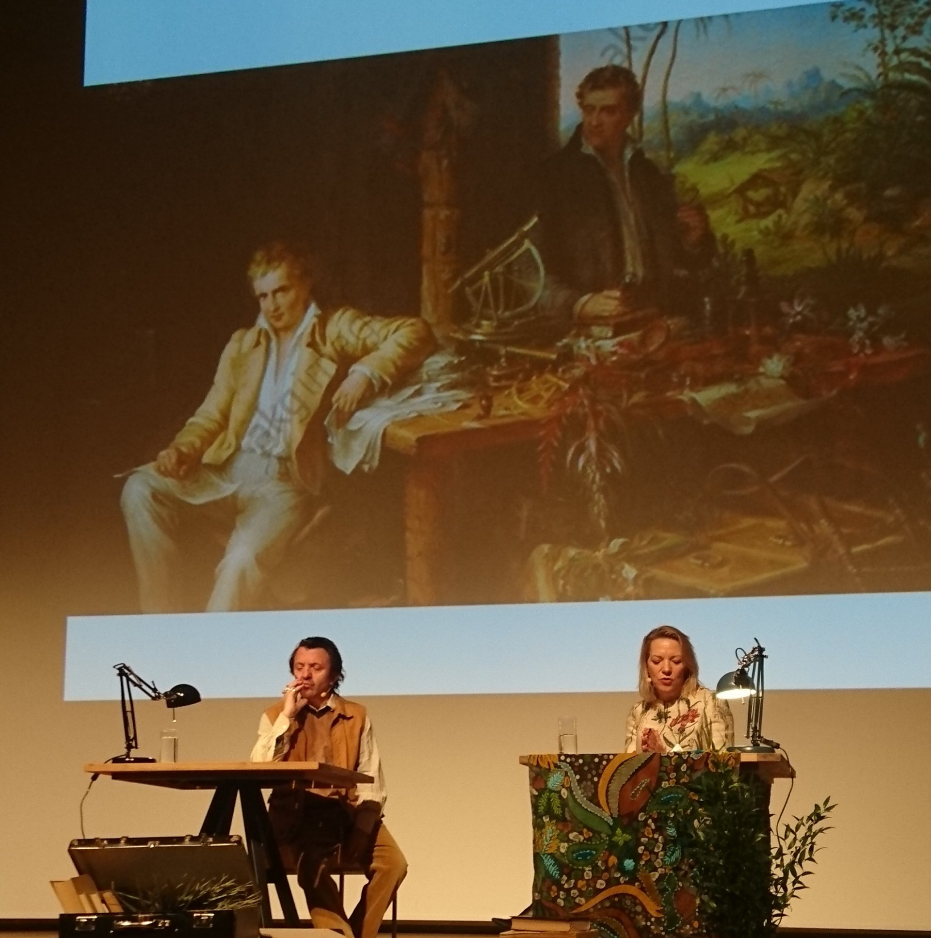 Meeresforscherin Antje Boetius und Schauspieler David Bennet auf dem Forum Wissenschaftskommunikation in Essen