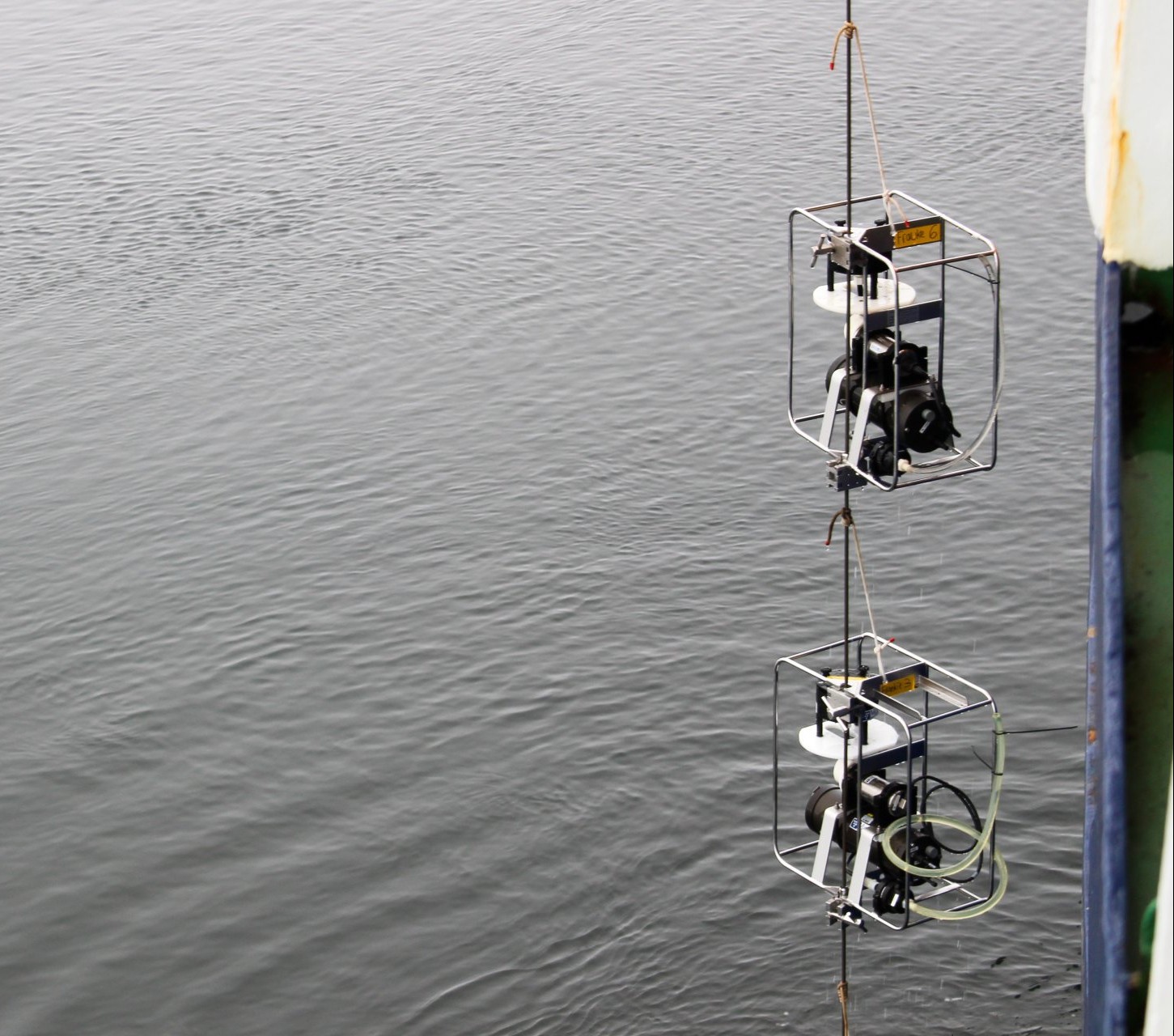 Algae samples from deeper water of the Arctic ocean layers were gained by using these in-situ-pumps (© Max Planck Institute for Marine Microbiology/ S. Becker)