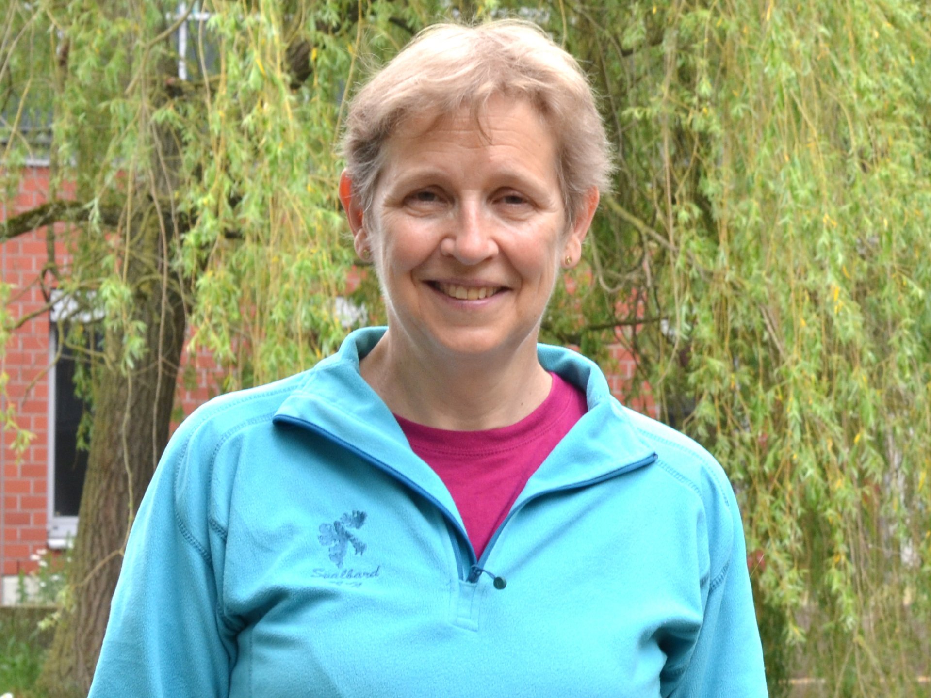 Carol Arnosti in the garden of the Bremen Max Planck Institute for Marine Microbiology. 