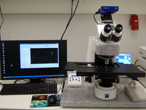 Fully motorized and software controlled microscope used for automated high-throughput microbial cell enumeration. (© Max Planck Institute for Marine Microbiology, A. Ellrott)
