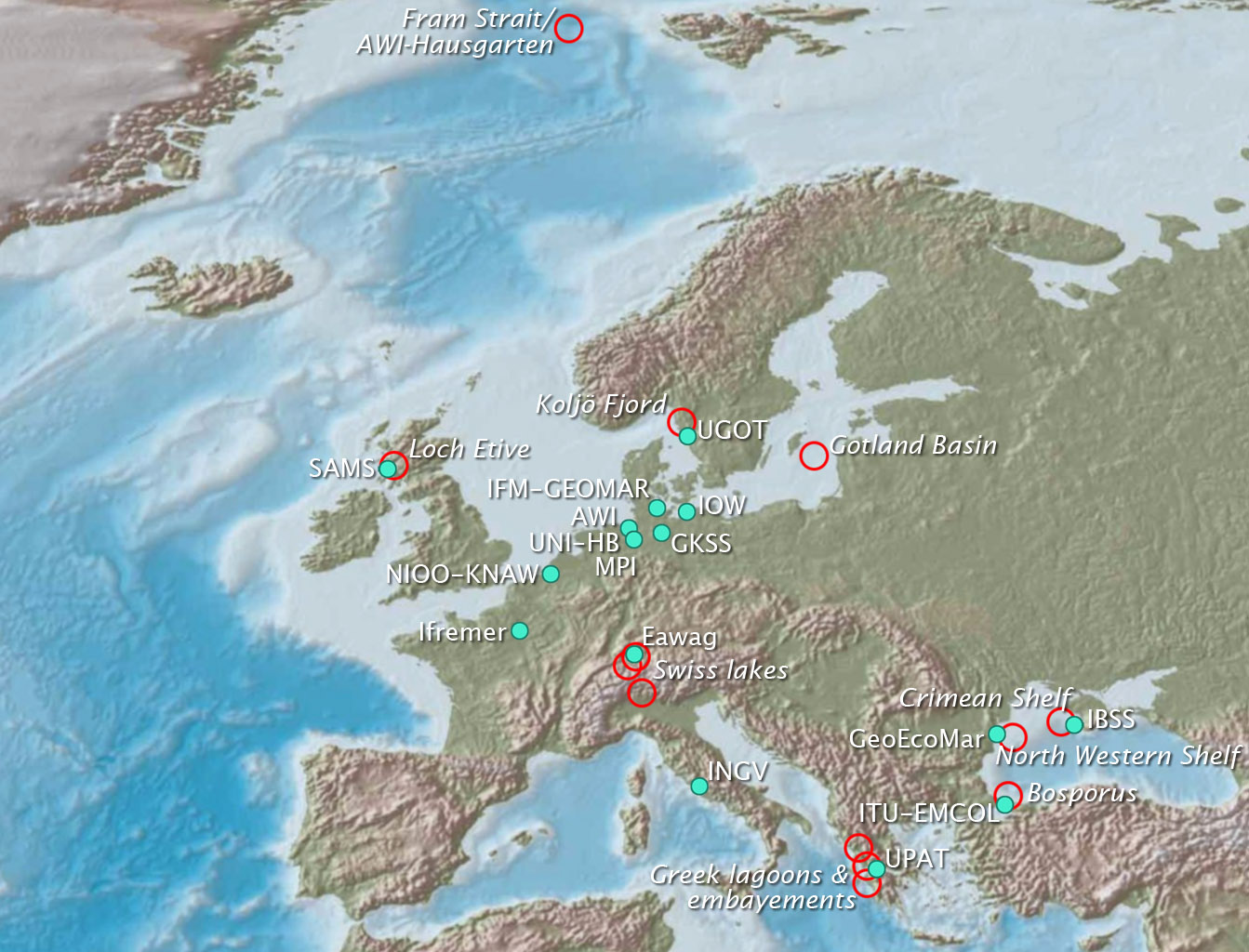 HYPOS study sites and partner institutions