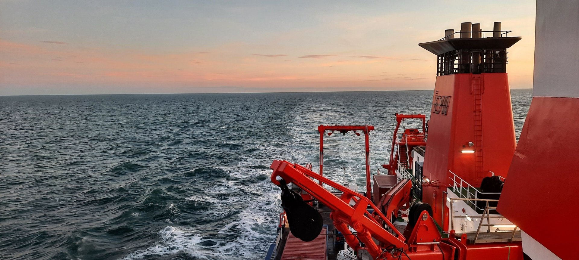 Research boat during transit